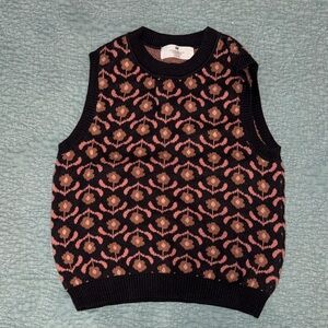 H&M Kids Sleeveless Sweater - Black and Pink Floral Size 8-10years